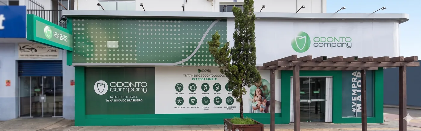 Fachada da clínica Nova Odontocompany em Hortolândia
